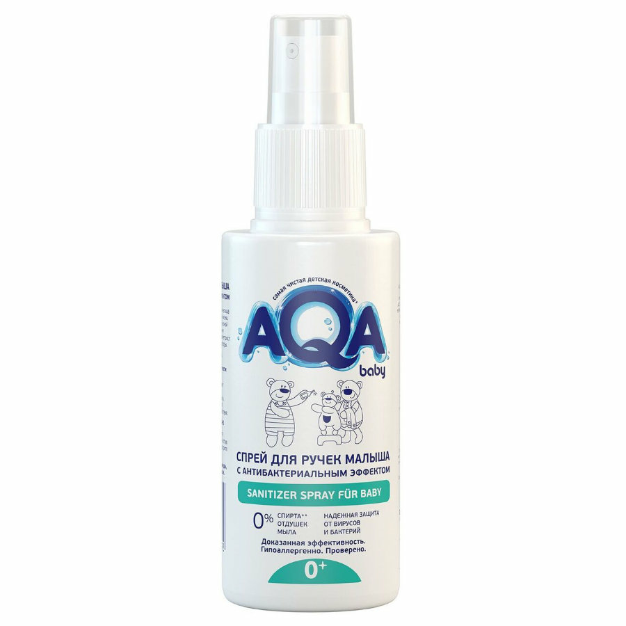 Ака FOR KIDS AQA Baby. Spray antibacterial for baby`s hands, 100ml 6092